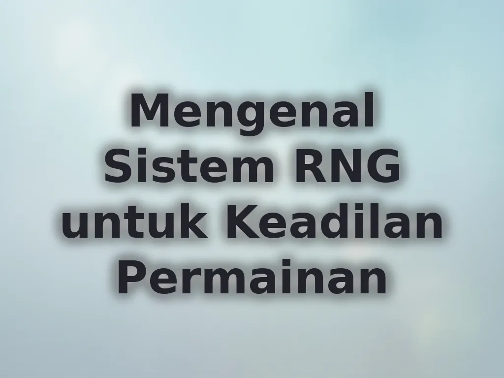 Mengenal Sistem RNG untuk Keadilan Permainan